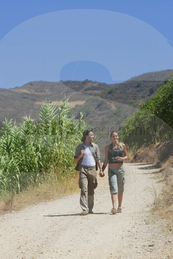  Couple goes for a hike in nature