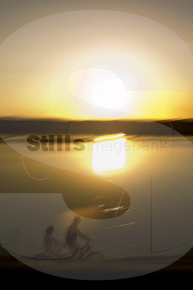 Bike ride at sunset