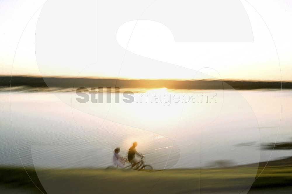 Bike ride at sunset