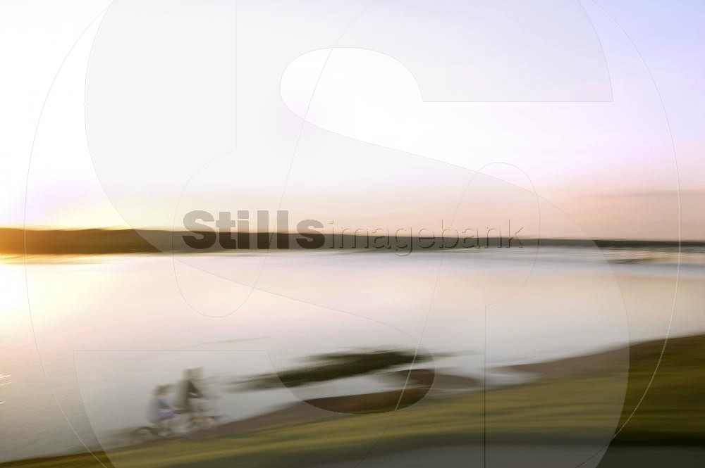 Bike ride at sunset
