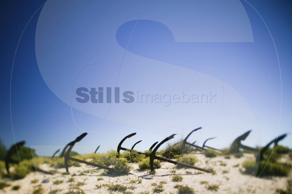 Anchors on the beach