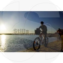 Bike ride at sunset