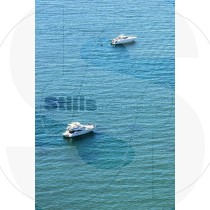Aerial view of yachts at sea