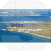 Aerial view of Culatra's island at Ria Formosa