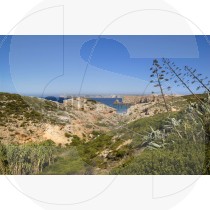 Cliffs landscape to the algarvian coast near Sagres