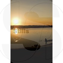 Jogging at sunset
