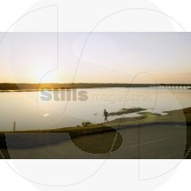Jogging at sunset