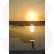 Jogging at sunset